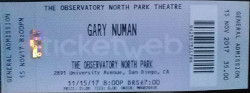 Gary Numan San Diego Ticket 2017